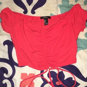 forever 21 red crop top